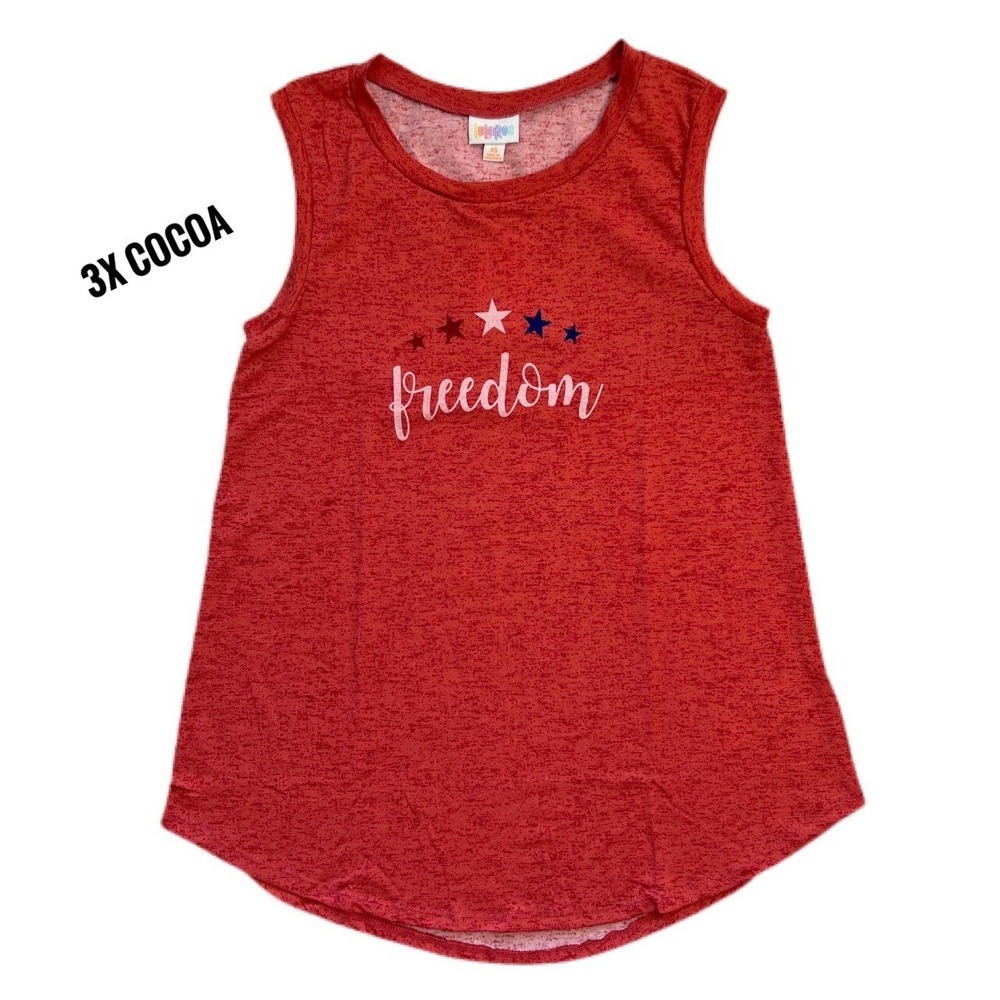 3xl LuLaRoe Cocoa Sleeveless Tank Top Red Freedom Fits 24/26
